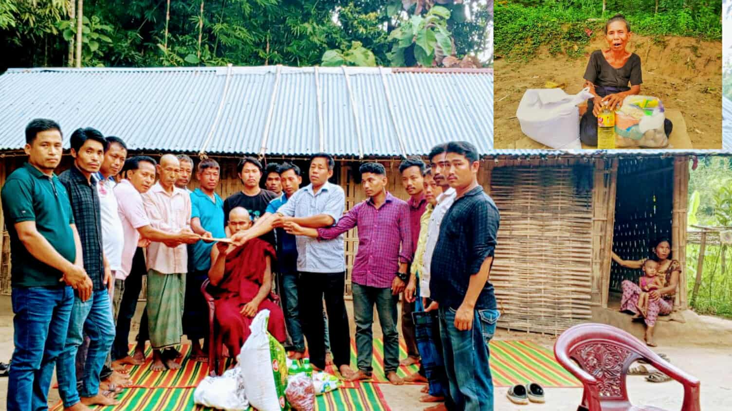 মানিকছড়ি গঞ্জপাড়া মৃত আবাইশে সাপ্তাহিক সংঘ দানের মারমা ঐক্য পরিষদ প্রতিষ্ঠাতা ম্রাসাথোয়াই মারমা অনুদানে খাদ্য সামগ্রী ও নগদ অর্থ বিতরণ